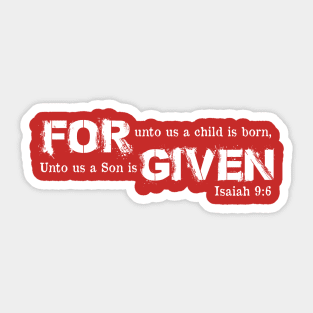 Isaiah 9:6 Forgiven Inspirational Bible Verses Sticker